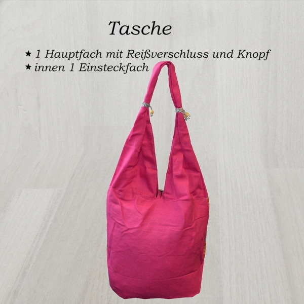 flevado Damen/ Kinder Schultertasche Umhängetasche Pailetten Strandtasche pink